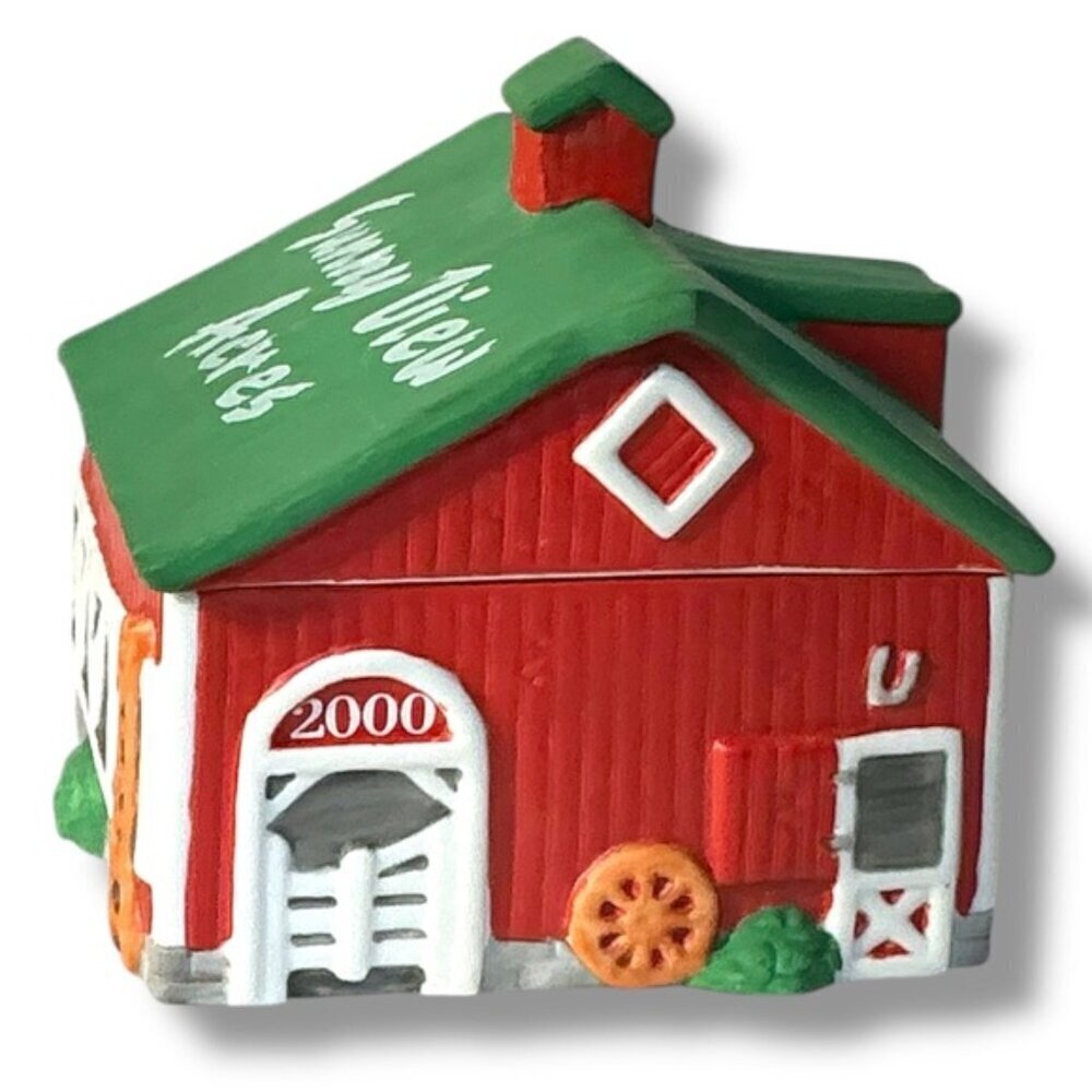 Vintage Figis Horse Barn Trinket Box Hand Painted Porcelain Farmhouse Decor 2000 - Picture 16 of 16